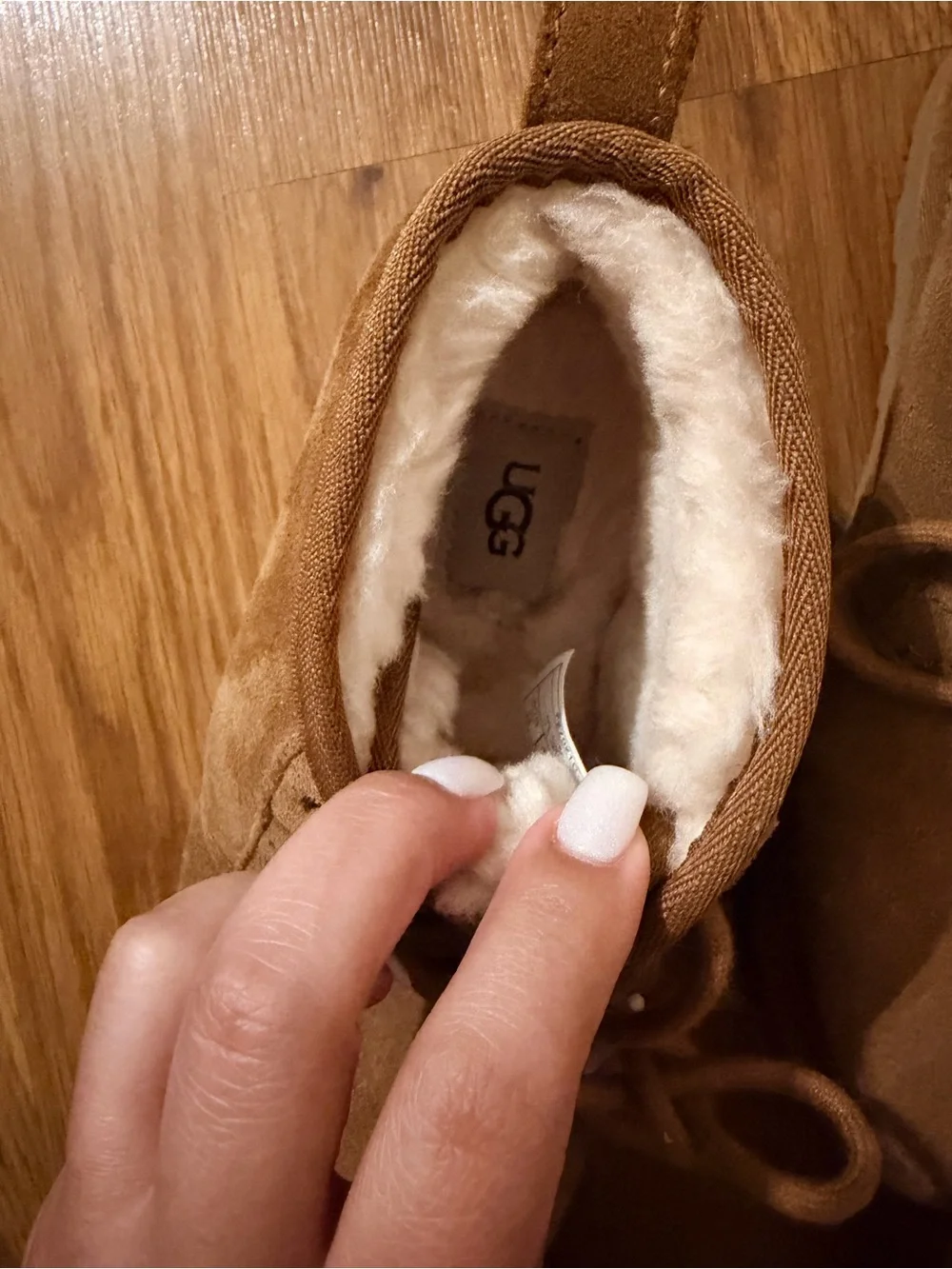 UGG Chestnut Suede Shearling-Lined Lace-Up Boot- Neumel